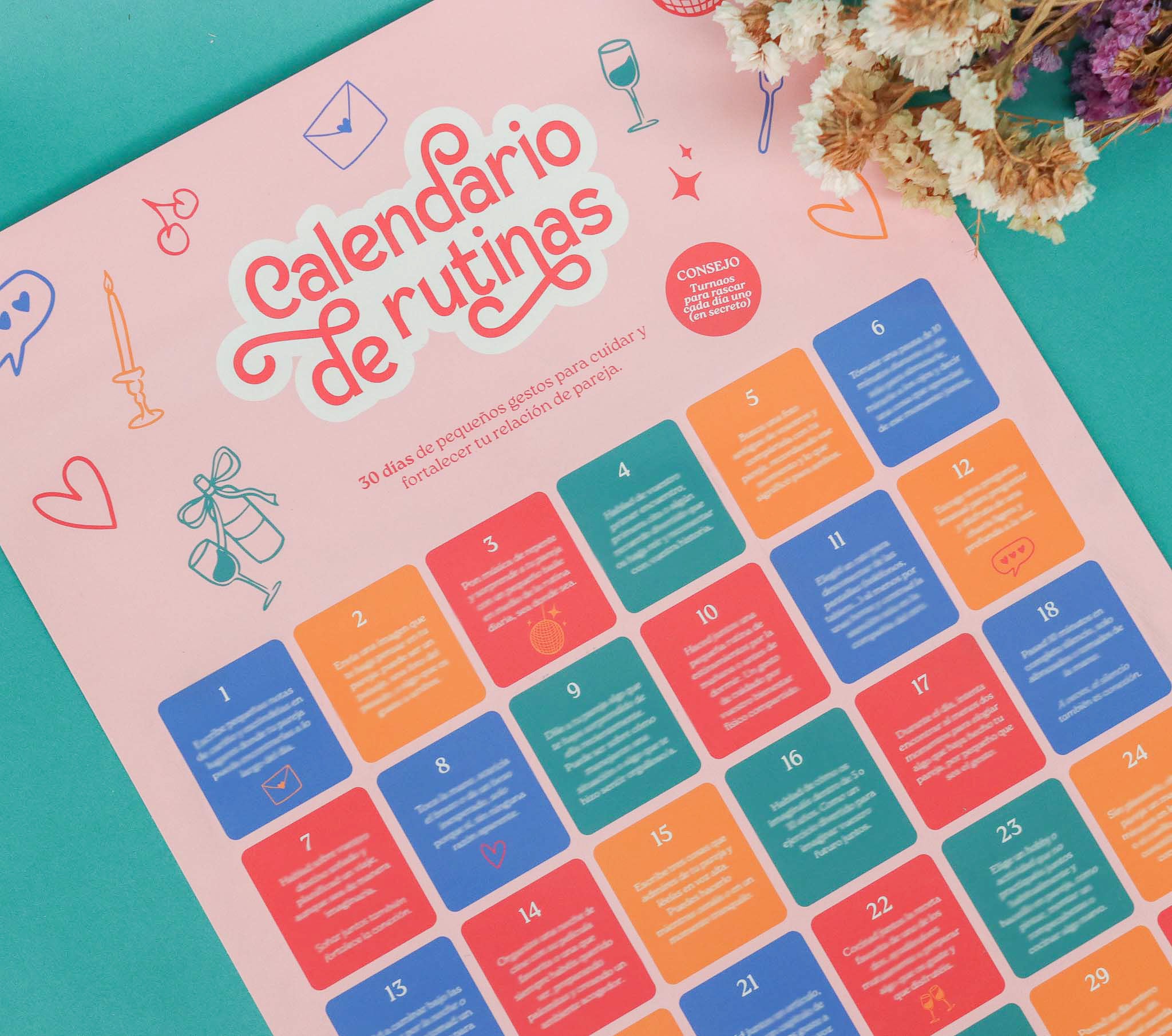 Calendario de Rutinas rascable | 30 días para fortalecer tu relación